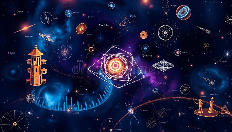 Abstract galaxy cosmc art universum Stock Photo Generative AI. Abstrakt galaxisk kosmisk konst framkallar universums vasthet och skönhet. Perfekt för rymdteman science fiction och tillför en känsla av undergång och kosmisk skala till visualstamfotogenerativ AI