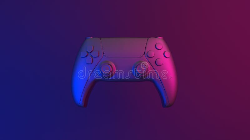 Neon Gamepad with Glitch Effect 