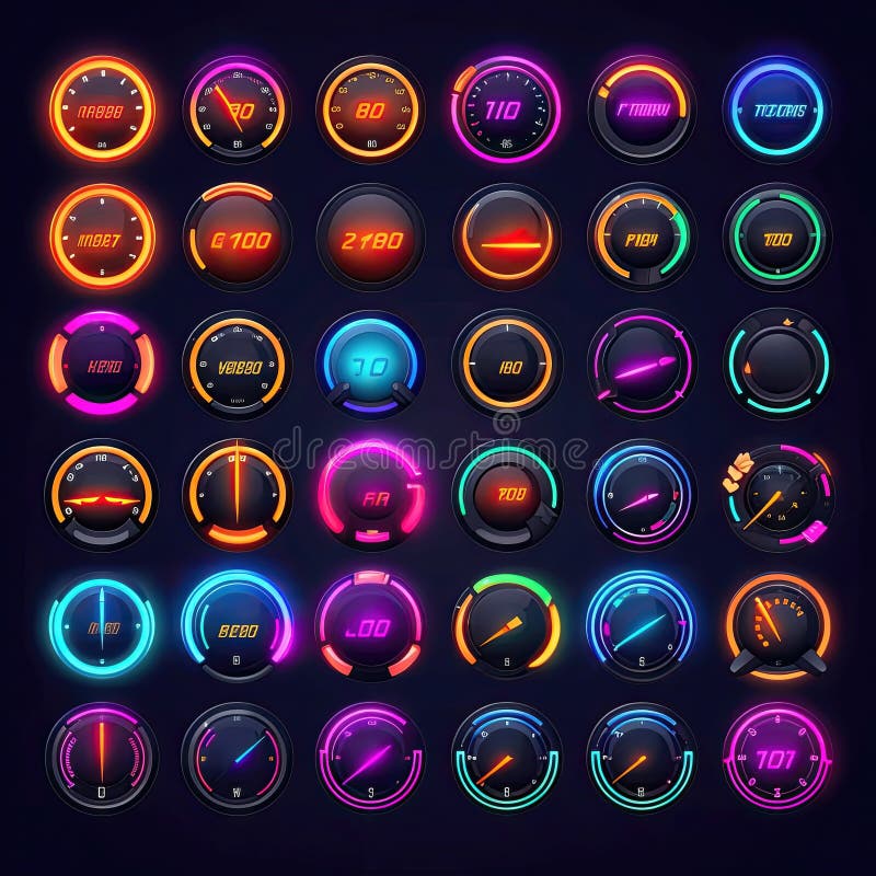 Abstract games speedometer vector illustration.