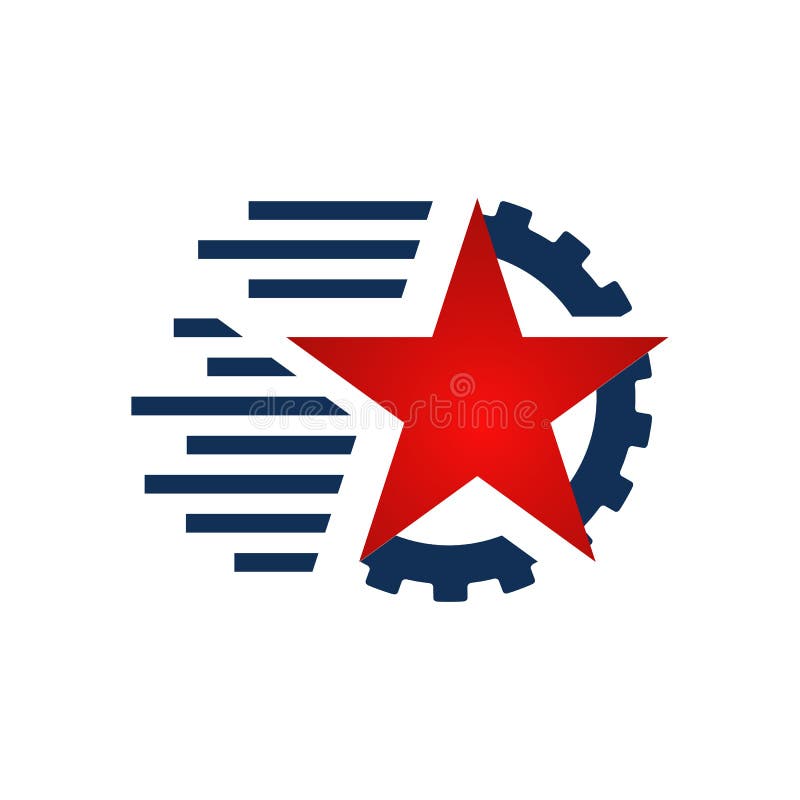Star Gear Icon Design Element With Business Card Template Stock Vector