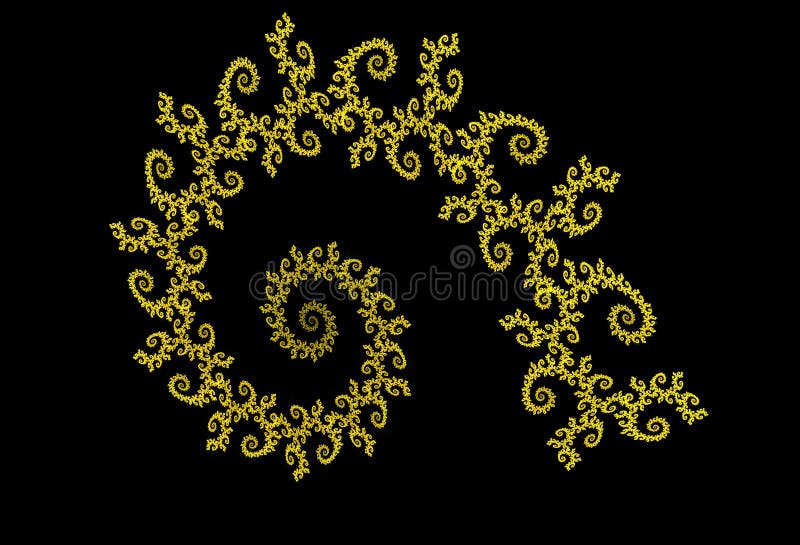 Abstract geel fractal patroon stock illustratie Abstract geel fractal patroon stock illustratie