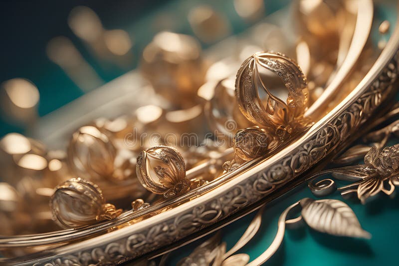 Abstract of gems art pattern. Blue and Gold tone. vector illustration