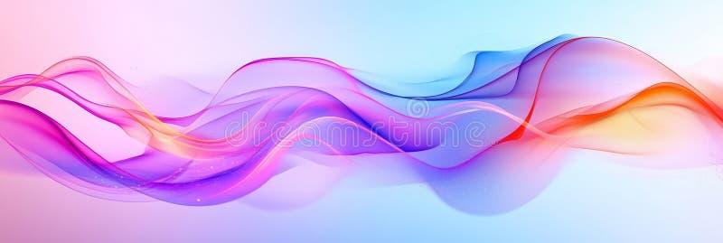 Abstract Gentle Pastel Rainbow Flowing Fluid Wavy Design Elements på en övertoningsbakgrund. vektor illustrationer