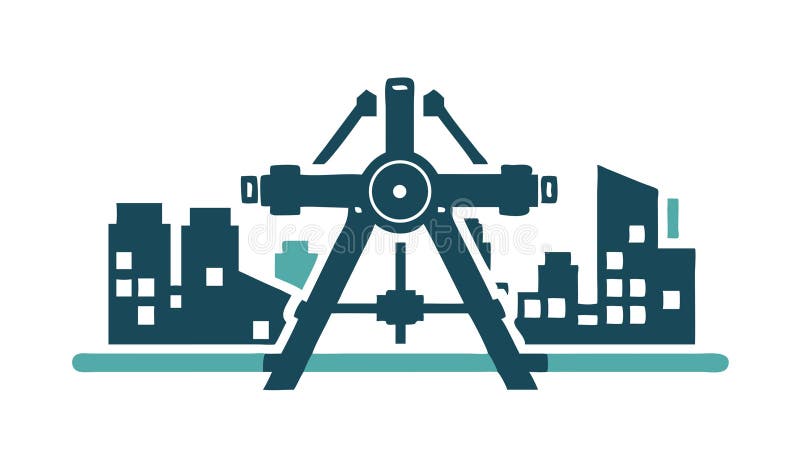 Abstract Geometric Architectural Building Design, vector design Generative AI royalty free illustration