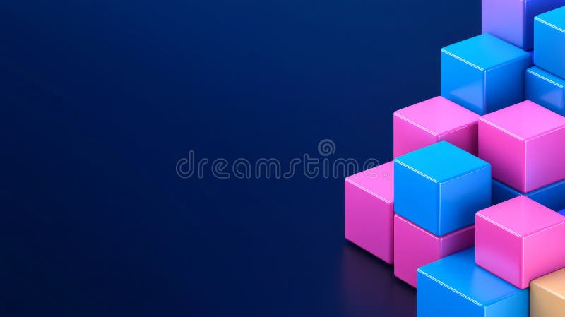 An abstract geometric backdrop featuring isometric digital blocks, representing the blockchain concept and contemporary royalty free stock images