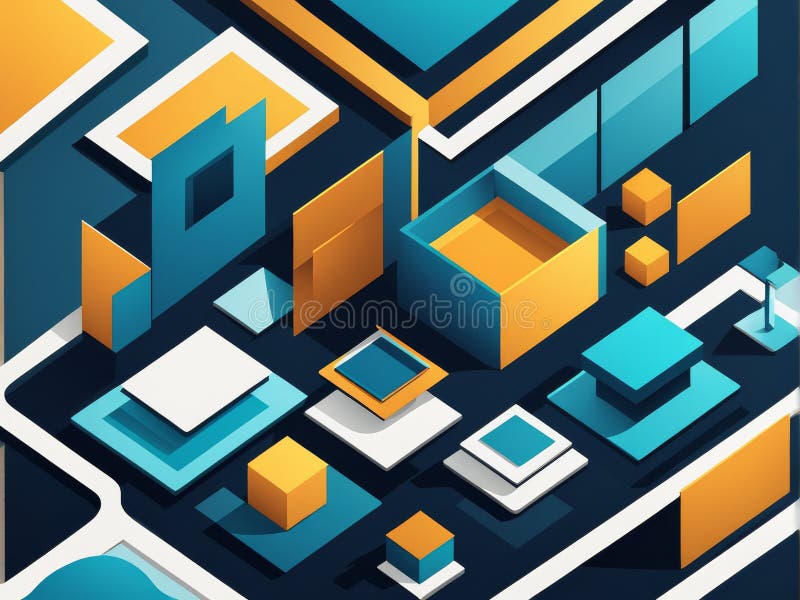 Abstract geometric background with colorful shapes. stock illustration