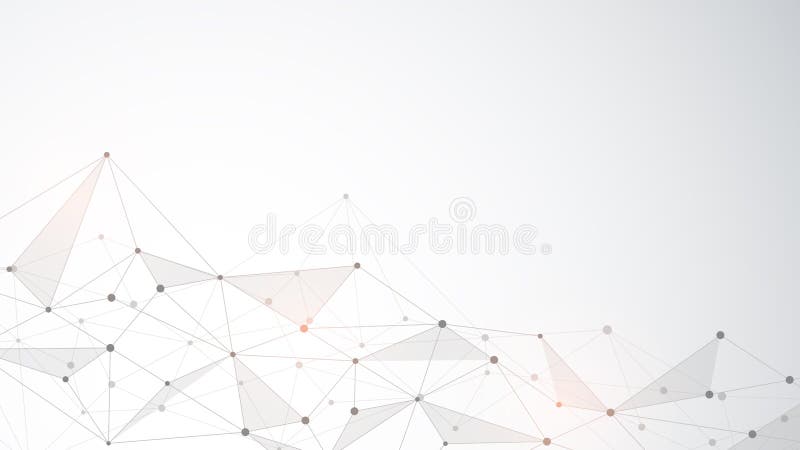 Abstract geometric background with connecting dots and lines. Global network connection, digital technology and communication stock illustration