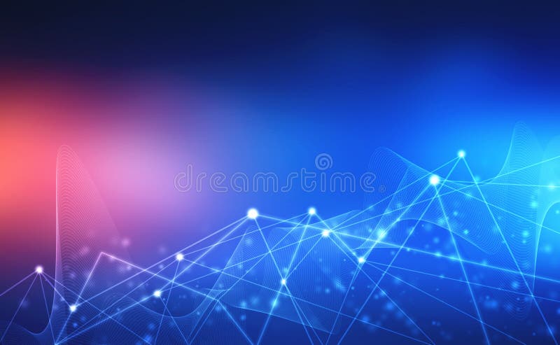 Abstract geometric background with connecting points and lines, Abstract Technology background royalty free stock photography
