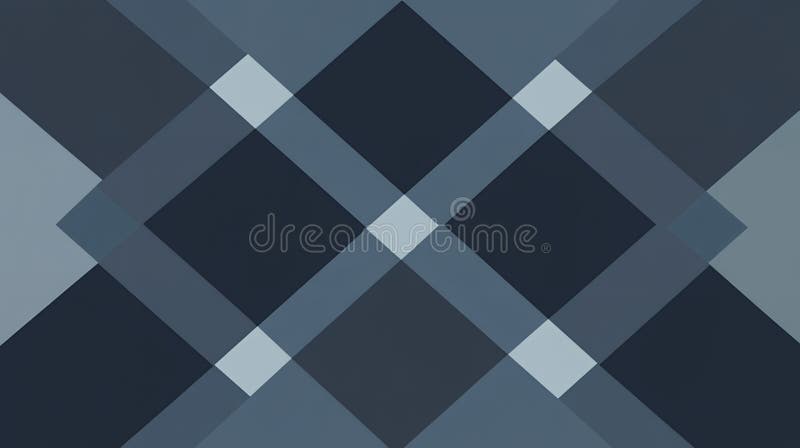 Abstract Geometric Background Interlocking Shades of Blue and Gray Diagonal Pattern Design stock illustration