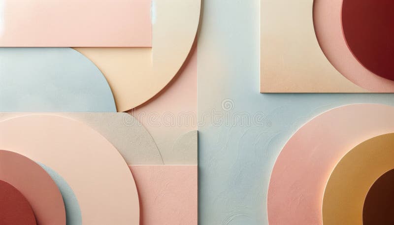 Abstract Geometric Background with Pastel Colors, royalty free illustration.