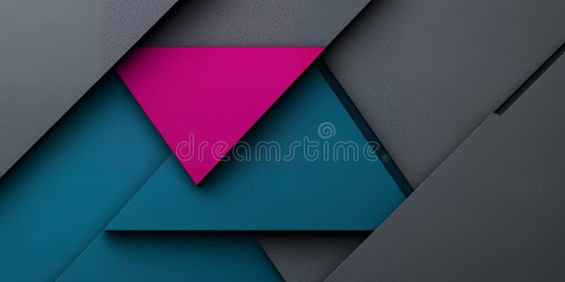 Abstract Geometric Background Teal Pink and Gray Triangles Intersect stock illustration