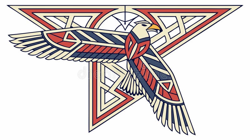Abstract Geometric Bird Kite Design Element, vector design Generative AI royalty free illustration