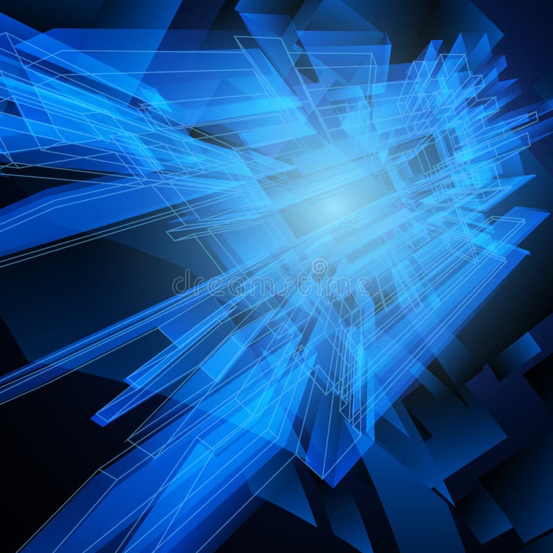Abstract geometric blue hi-tech background. Vector design stock illustration Abstract geometric blue hi-tech background. Vector design stock illustration
