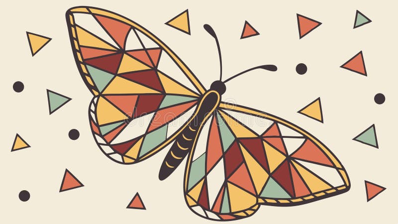 Abstract Geometric Butterfly Vector Illustration, vector design Generative AI vector illustration