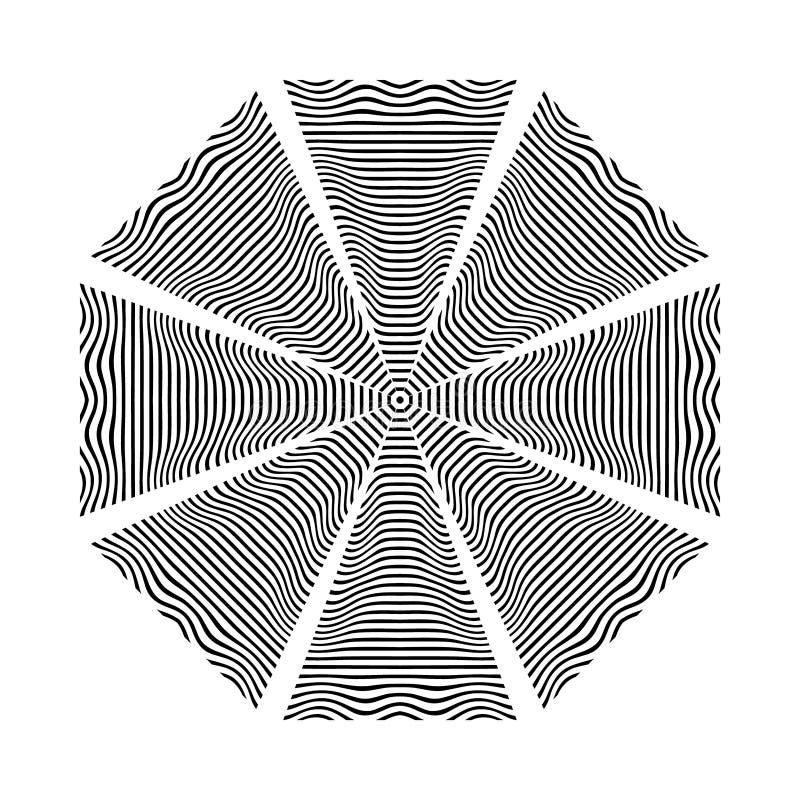 Abstract geometric circle design element. Lines pattern. Abstract geometric circle rotation pattern. mandala illusion. stock illustration