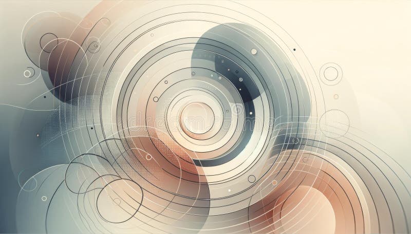 Abstract Geometric Circles and Lines, Modern Art Design vector illustration