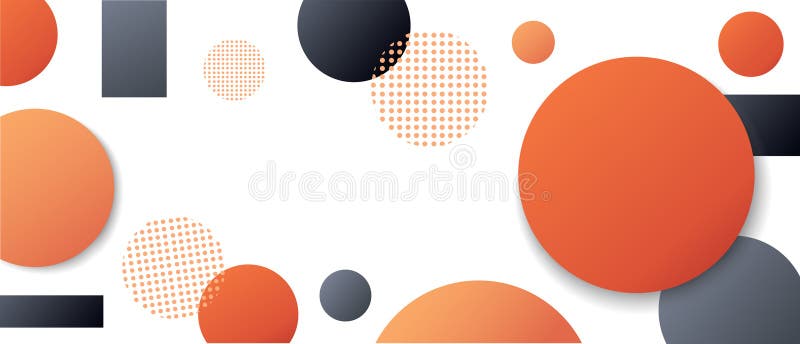 Abstract Geometric Circles in Orange and Black background vector illustration stock illustration