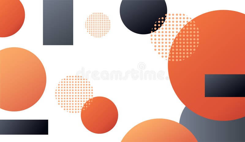 Abstract Geometric Circles in Orange and Black background vector illustration stock illustration