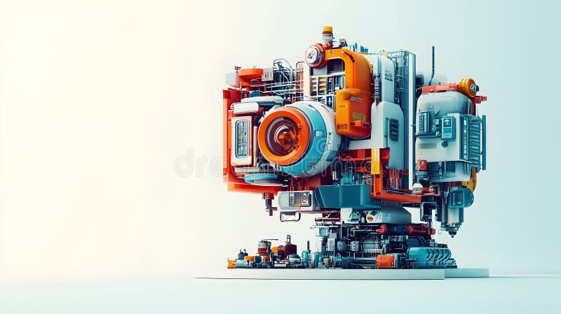 AI-Generated Abstract Machine royalty free stock image