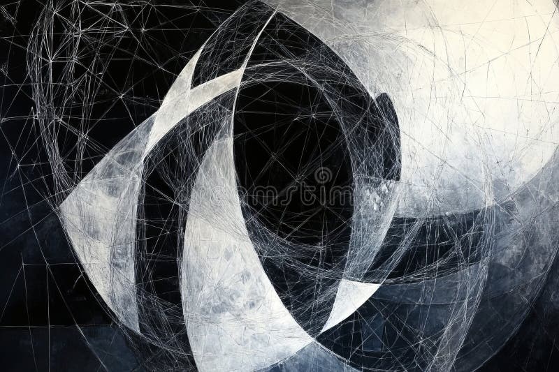 Abstract Geometric Composition with Dynamic Lines and Shapes vector illustration