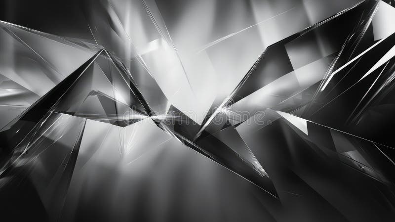 Abstract geometric crystal background with sharp light reflections stock illustration