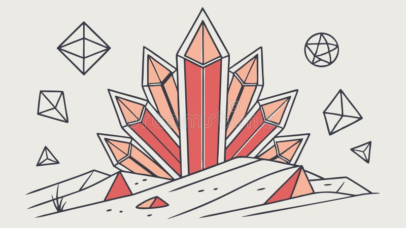 Abstract Geometric Crystals Formation, vector design Generative AI vector illustration