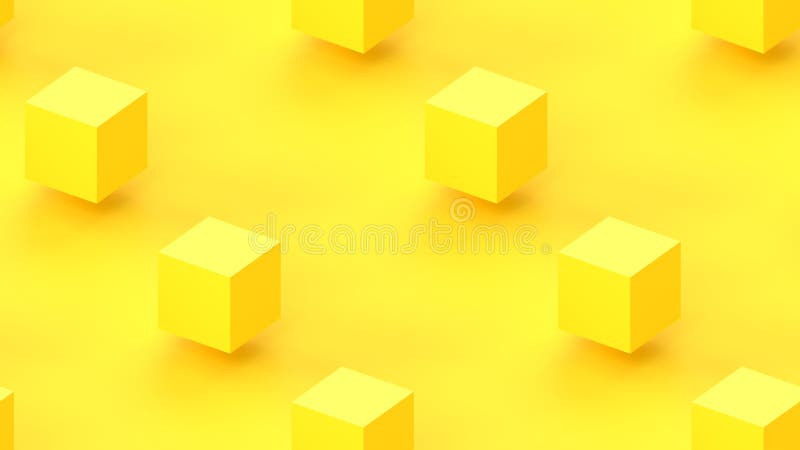 Abstract geometric cube shapes on yellow background vector illustration