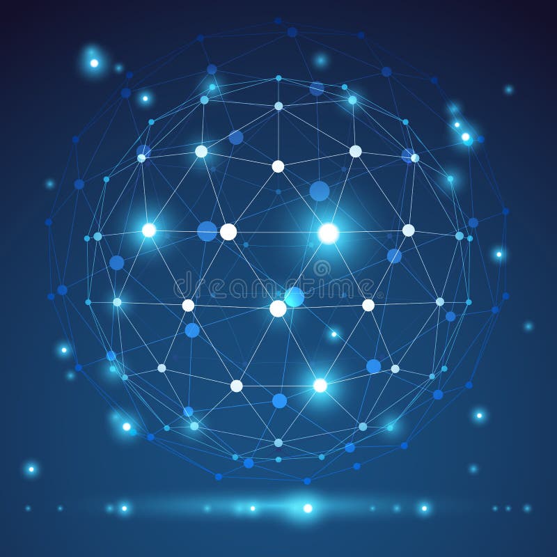 Abstract geometric 3D mesh object. royalty free illustration