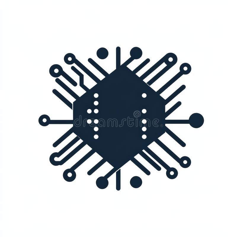 Abstract Geometric Design with Circuit Patterns and Simple Shapes