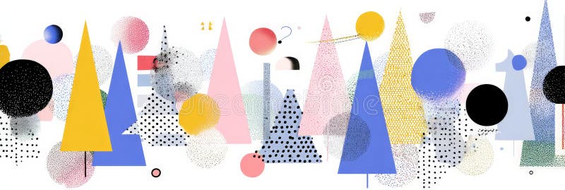 Abstract geometric design with colorful shapes and patterns stock photos