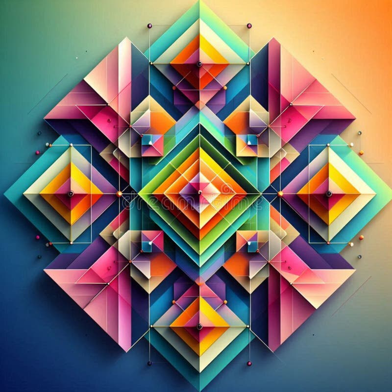 Dynamic arrangement of colorful squares in an abstract geometric design vector illustration