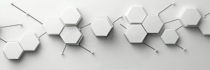 Abstract geometric design featuring interconnected hexagons on a white background royalty free stock image