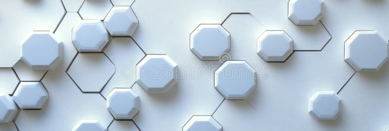 Abstract geometric design featuring interconnected hexagons on a white background royalty free stock image