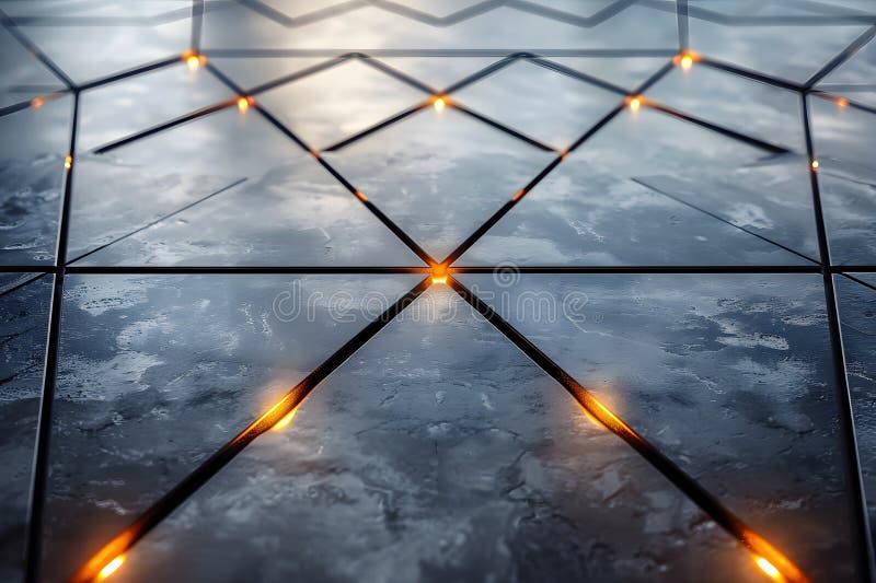Futuristic Abstract Geometric Design with Glowing Hexagonal Patterns Generative AI vector illustration