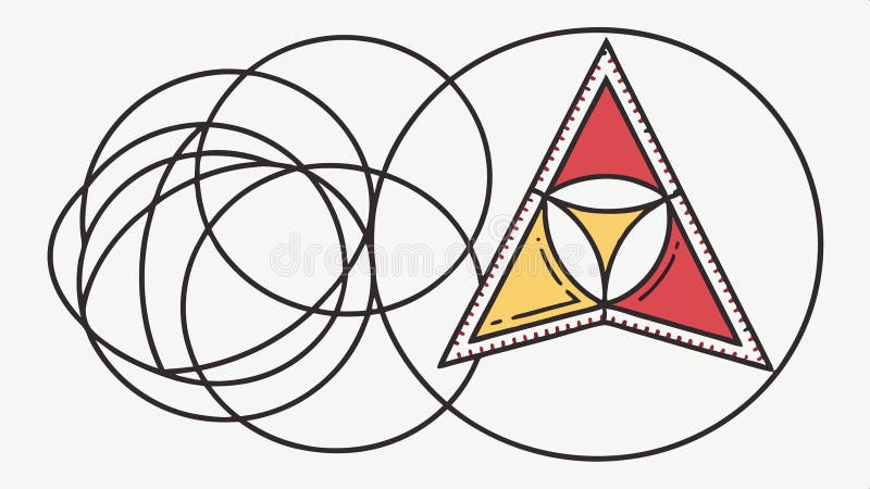 Abstract geometric design triangles and circles vector design Generative AI stock illustration