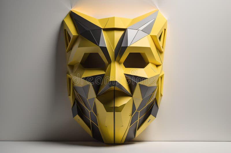 Abstract geometric figure in low poly style, low poly style. generative ai stock illustration