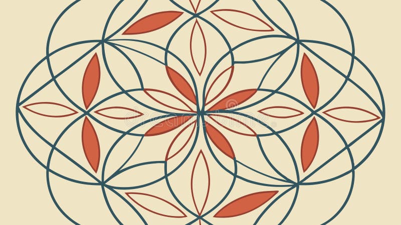 Abstract Geometric Floral Pattern, vector design Generative AI vector illustration