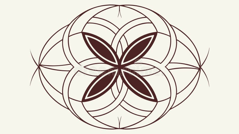 Abstract Geometric Flower Blossom Vector Pattern, vector design Generative AI royalty free illustration