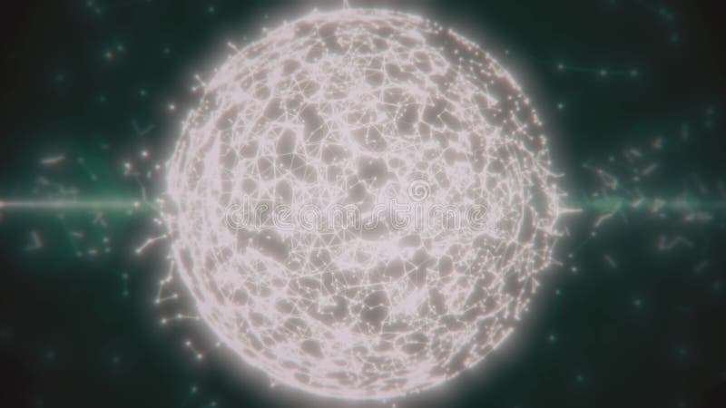 Abstract geometric flying lines and triangles. Colorful digital Sphere. Smooth animations 3d rendering stock illustration