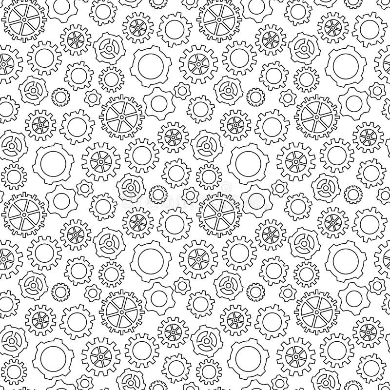 Abstract geometric gear black and white graphic design cog wheel pattern