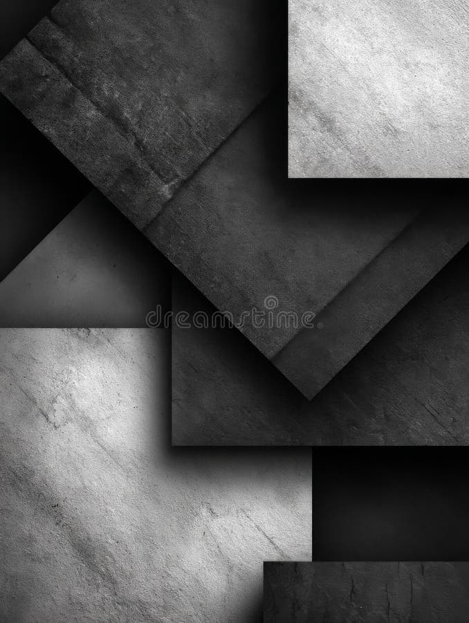 Abstract Geometric Grayscale Squares Pattern stock illustration