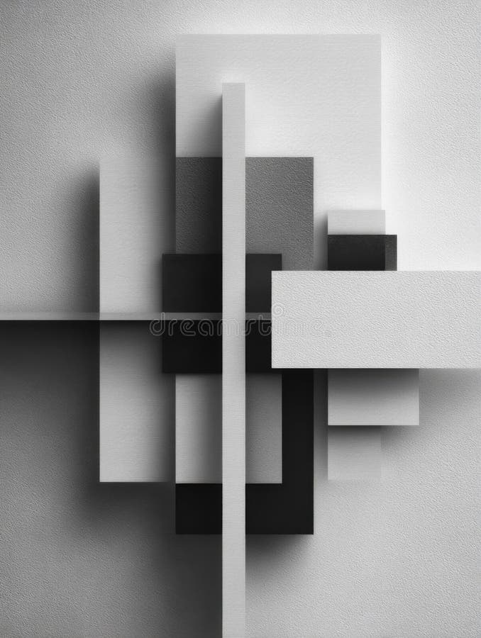 Abstract Geometric Grey Shapes Design royalty free illustration