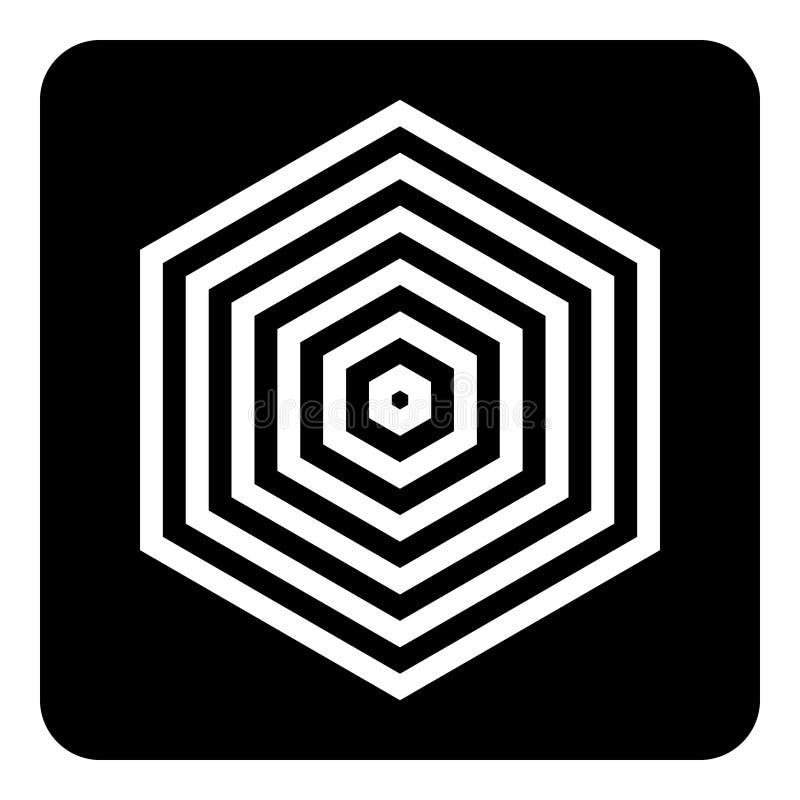 Abstract Geometric Icon in Hexagon Shape. Design Element Stock Vector