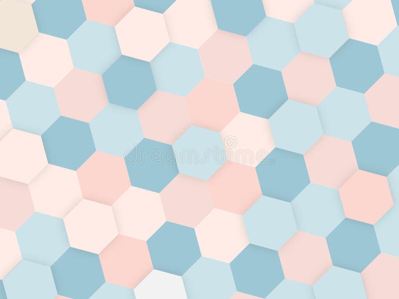 Abstract geometric or isometric tile honeycomb texture colorful polygon or low poly vector technology concept background stock illustration