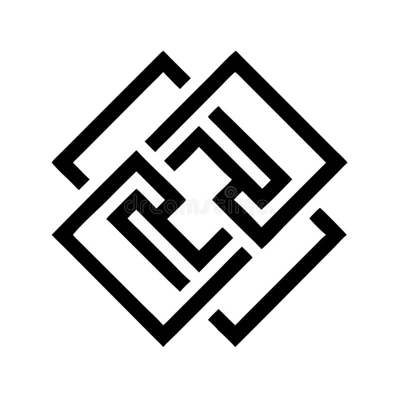 Abstract geometric knot symbol intricate design, vector design Generative AI royalty free illustration