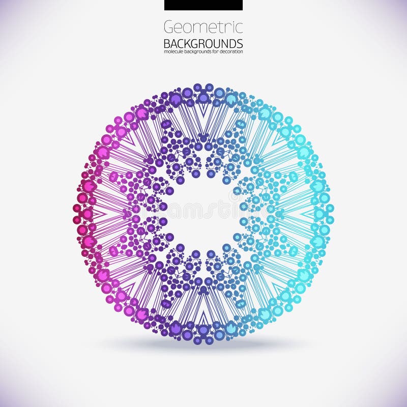 Abstract geometric lattice, the scope of molecules royalty free illustration