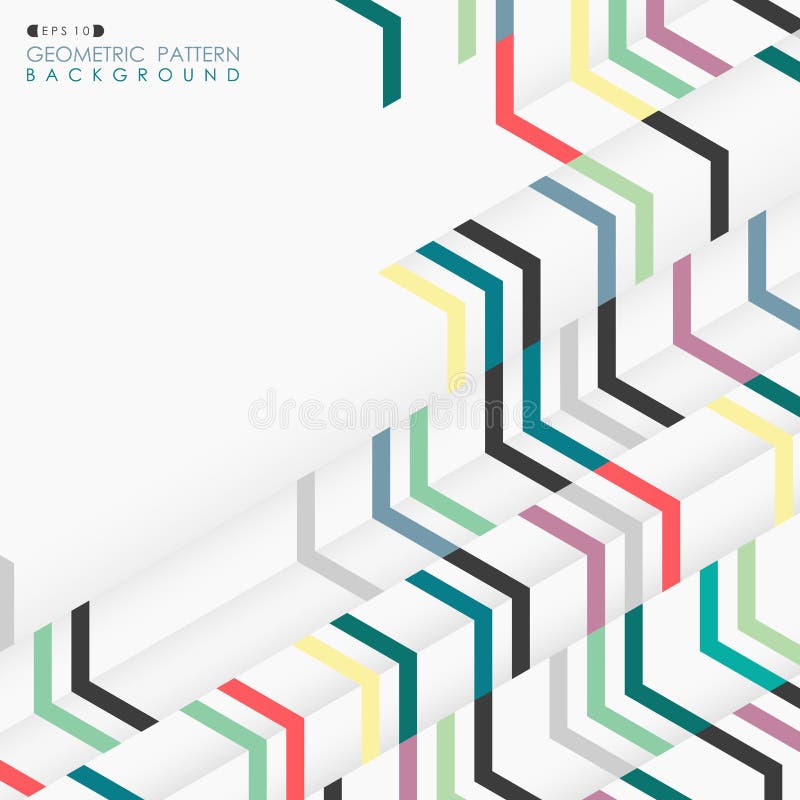 Abstract geometric layout pattern illusion colorful stock illustration
