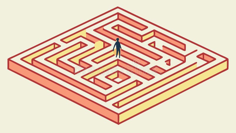 Abstract Geometric Maze, Intricate Puzzle Design, vector design Generative AI stock illustration