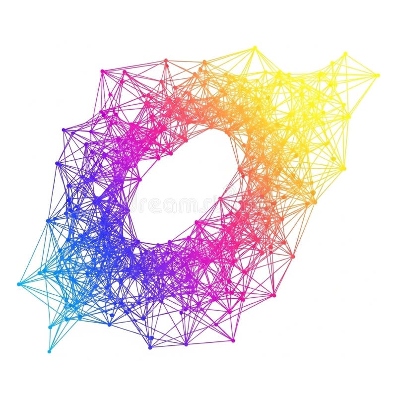 Abstract geometric model, emphasizing connectivity and complexity, set vector illustration