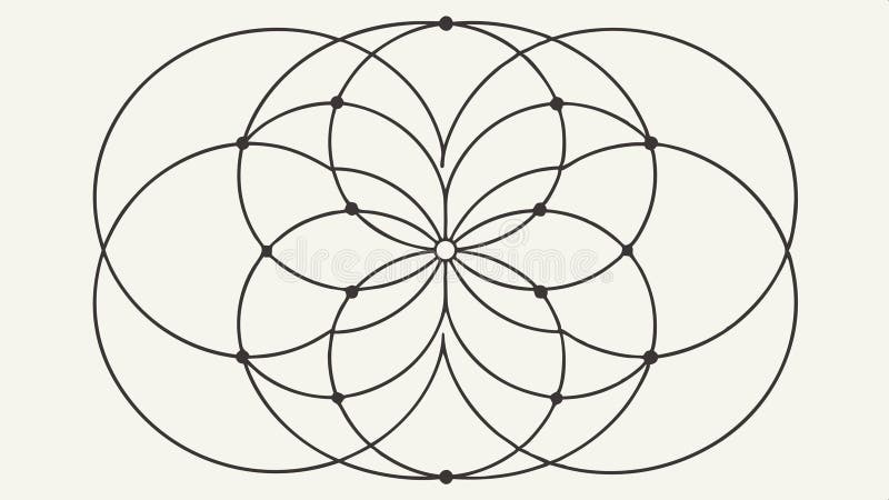 Abstract geometric overlapping circles, decorative pattern element vector design Generative AI royalty free illustration